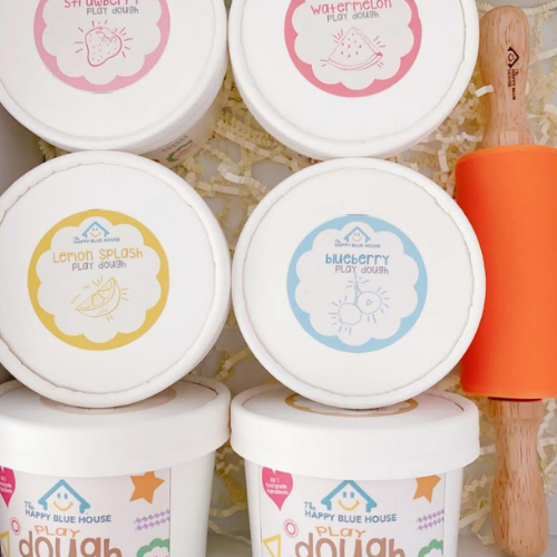 The Happy Blue House Playdough with Non-Stick Rolling Pin | Set of 6