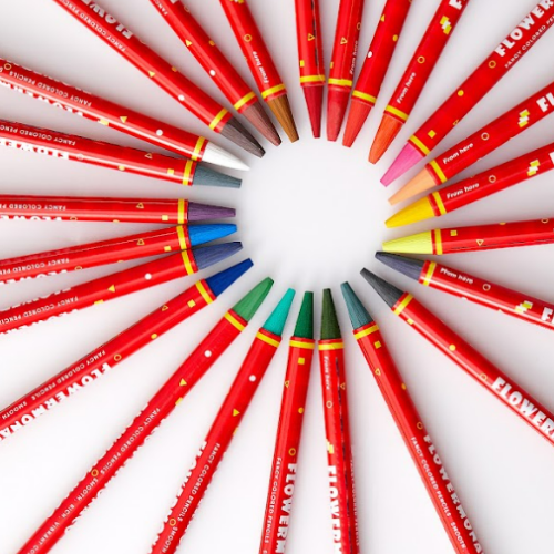Flower Monaco Fancy Colored Pencils | 24 colors