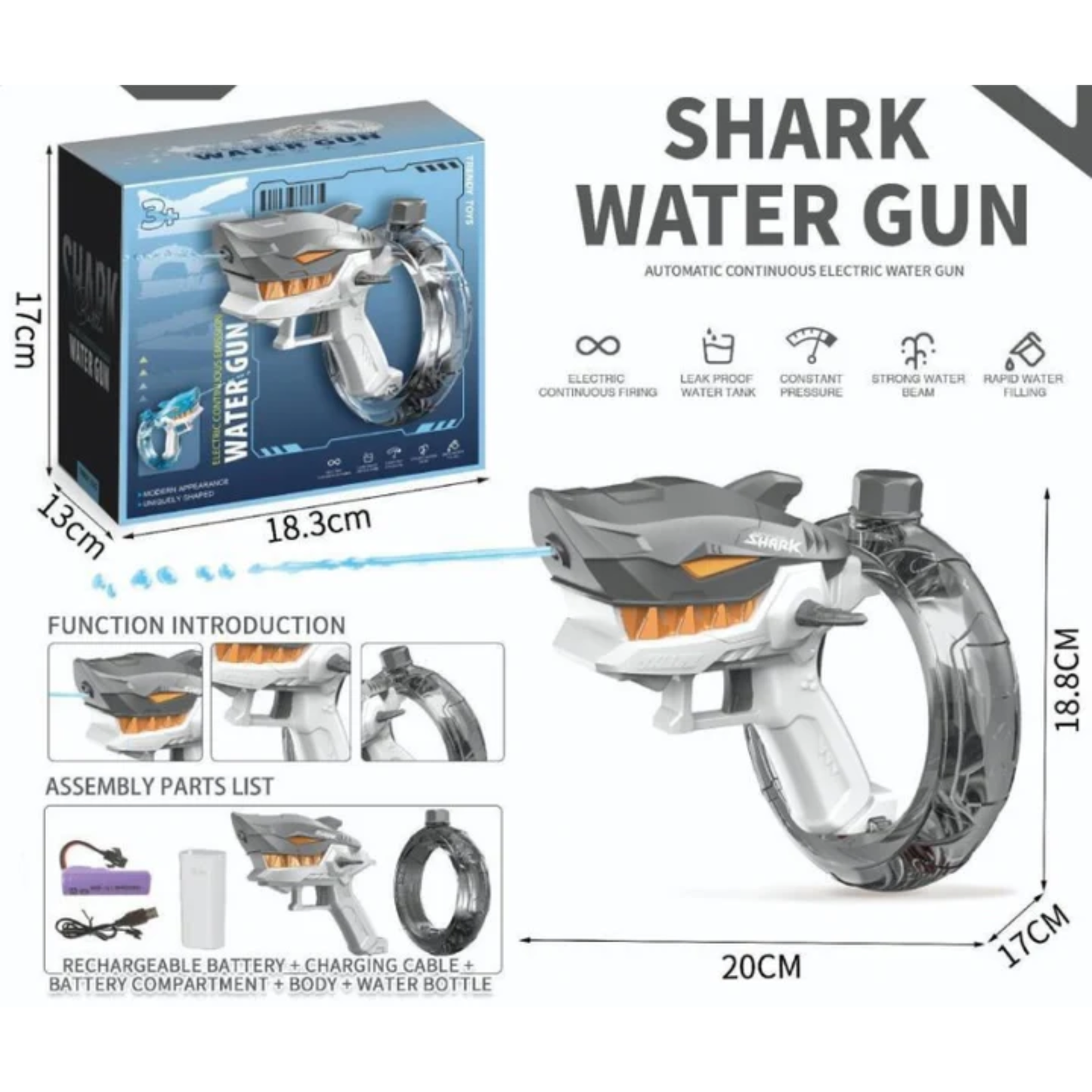 Little Fat Hugs Shark Water Gun