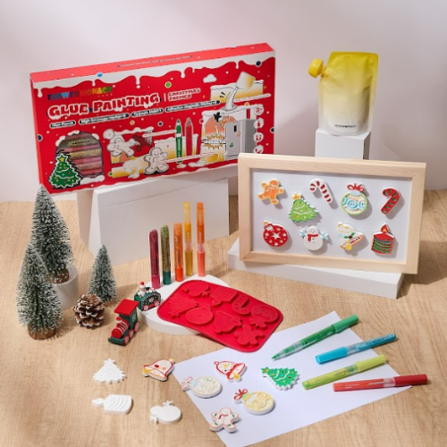 Flower Monaco DIY Glue Painting-Christmas Themed