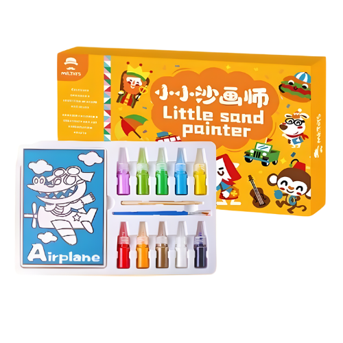 Mr. Toys Little Sand Painter | Peel-and-Stick Colored Sand Art Kit