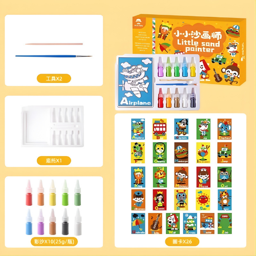 Mr. Toys Little Sand Painter | Peel-and-Stick Colored Sand Art Kit