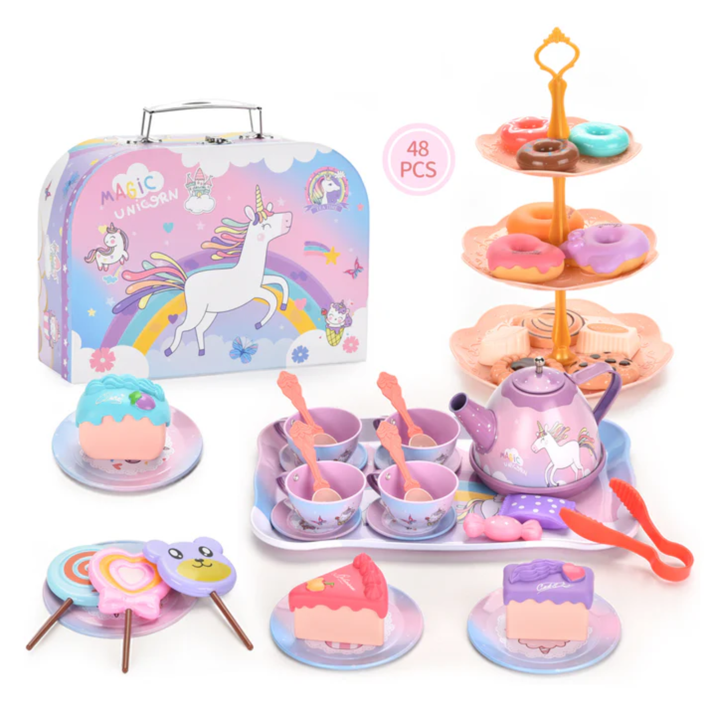 Little Fat Hugs Unicorn Tin Tea Set