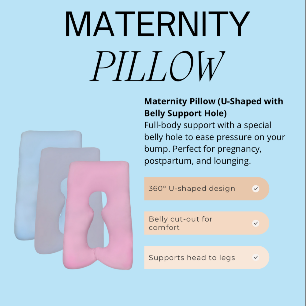 Little Totts Maternity Pillow (U-Shaped with Belly Support Hole)