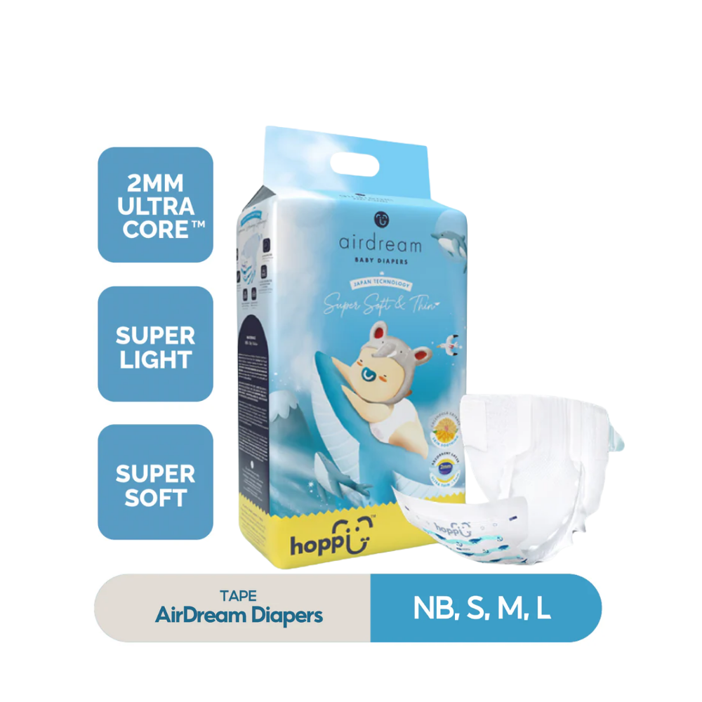 Hoppi AirDream Baby Diaper Tape | Hypoallergenic Babies