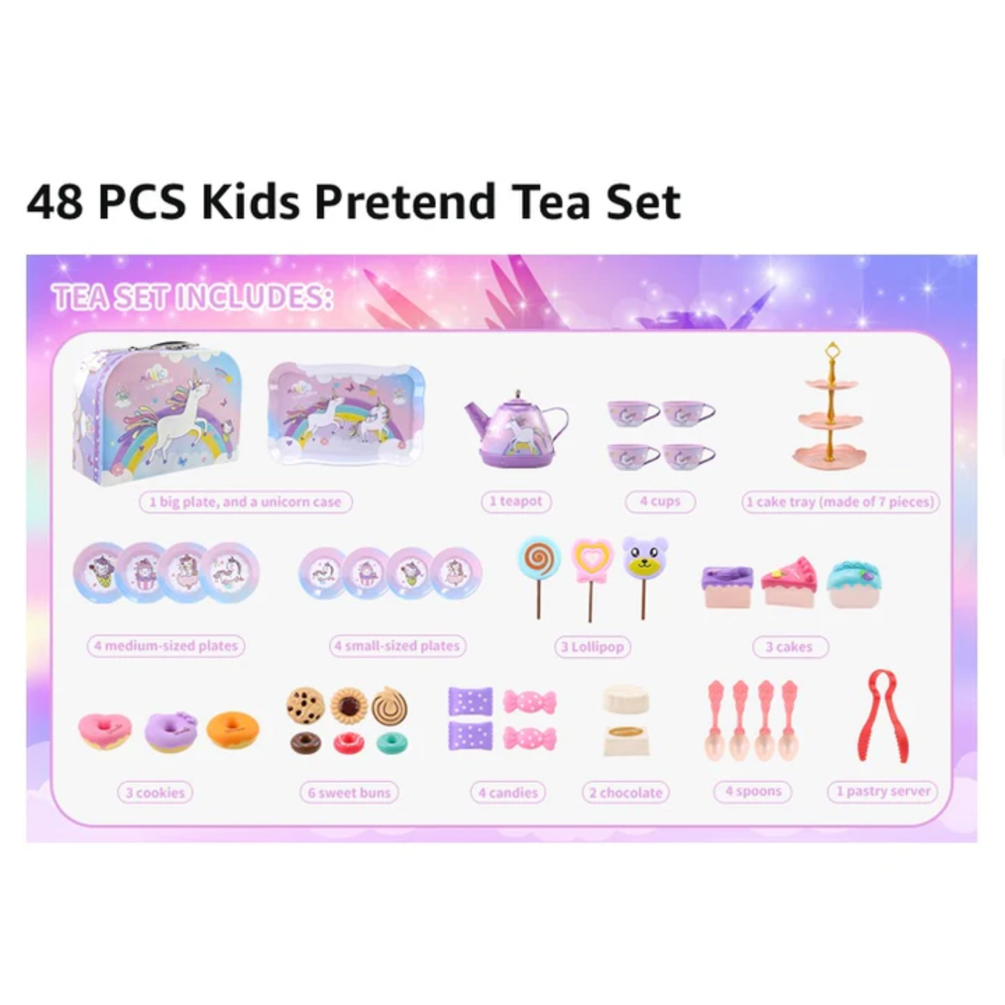 Little Fat Hugs Unicorn Tin Tea Set