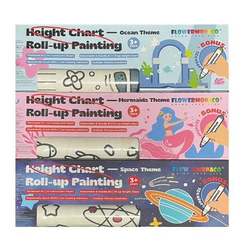 Flower Monaco Height Chart Roll Up Painting