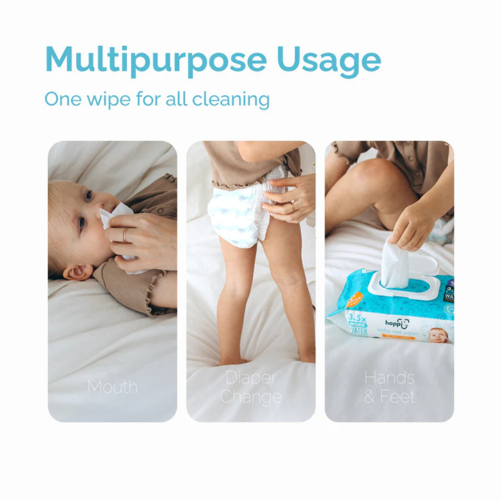 Hoppi Baby Wet Wipes (80 Wipes)