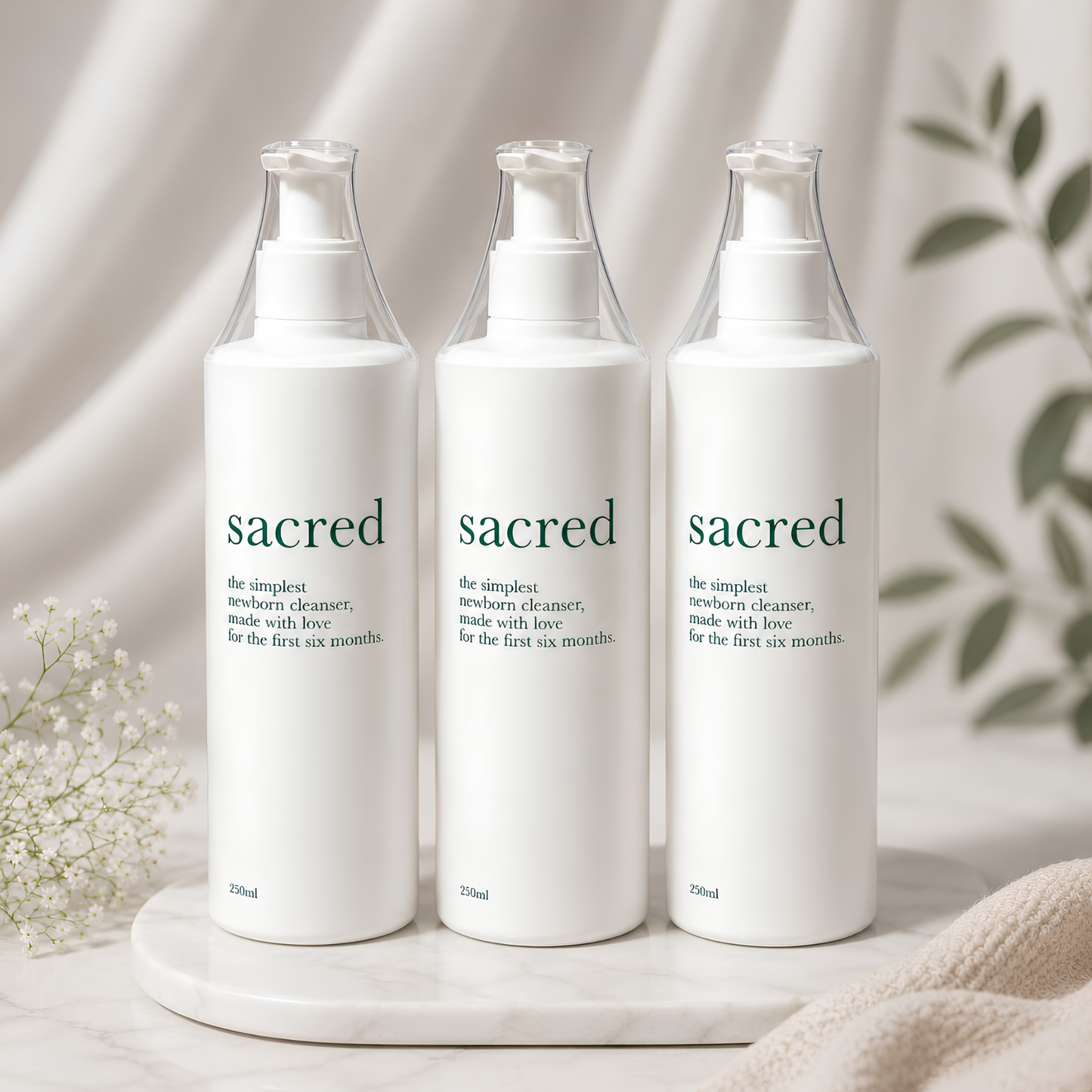 BUNDLE OF 3 | Sacred Newborn Cleanser | Hydrating Plant-based Soap & Shampoo