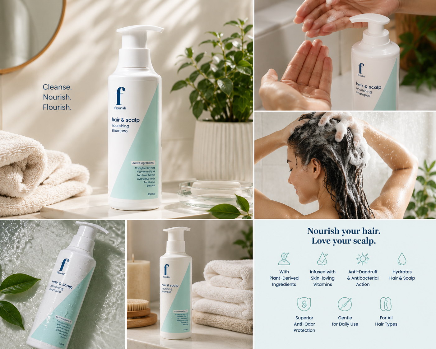 Flourish Hair & Scalp Nourishing Shampoo 250ml