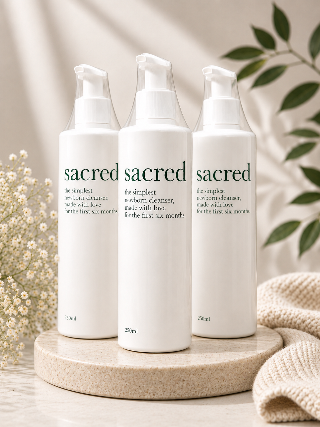 Sacred Newborn Cleanser | Gentle Vegan Hydrating Top-to-Toe Wash for Newborn, Pregnant, & Beyond