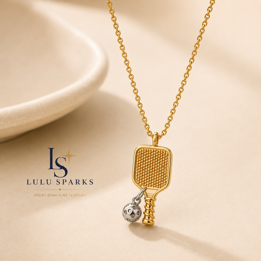 PADDLE | Pickleball Necklace 18K PVD Gold Hypoallergenic Water/Sweat/Tarnish Resistant Jewelry