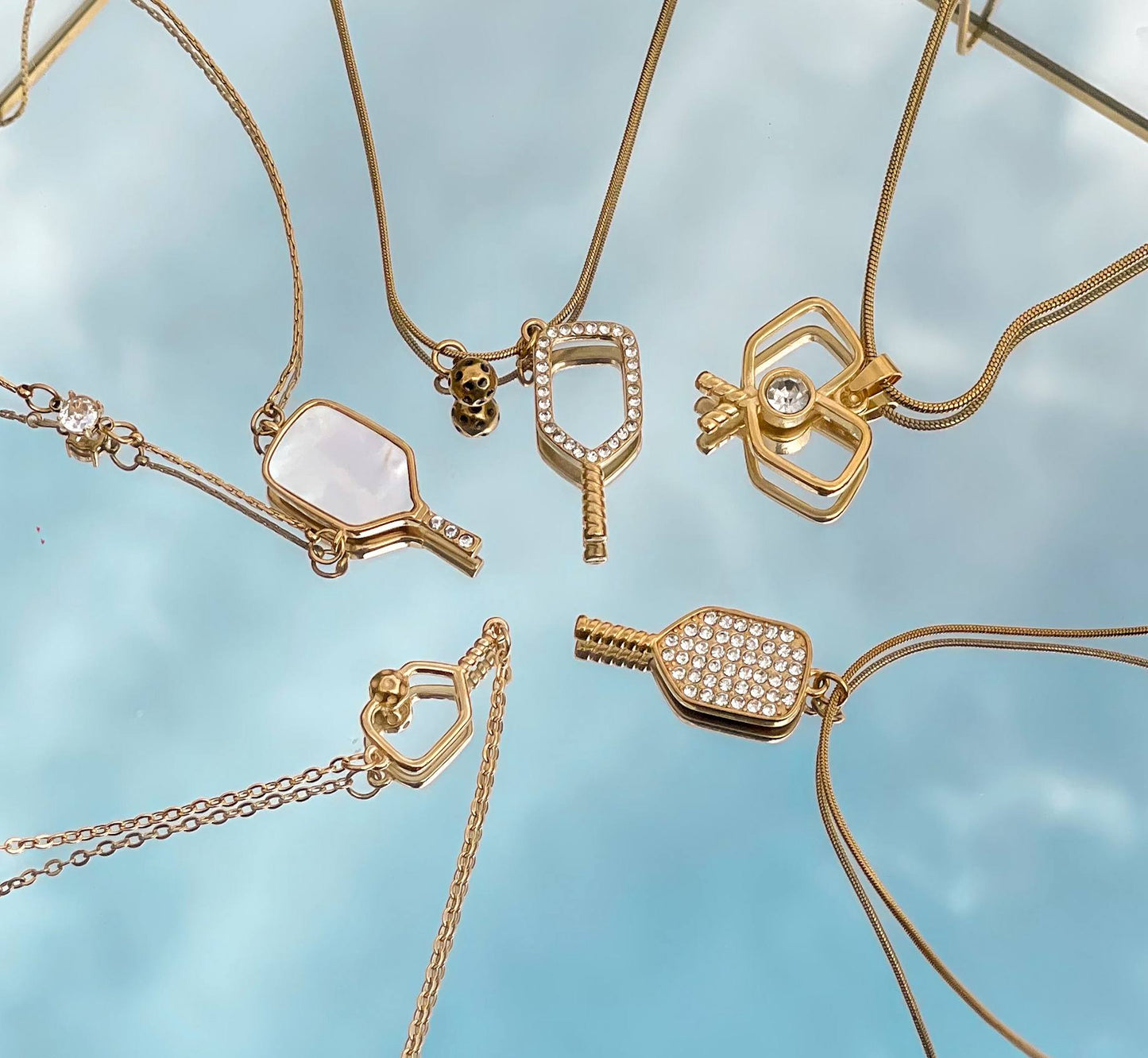 Pickle Sparkle Ace Necklace Pickleball Series 18K PVD Gold