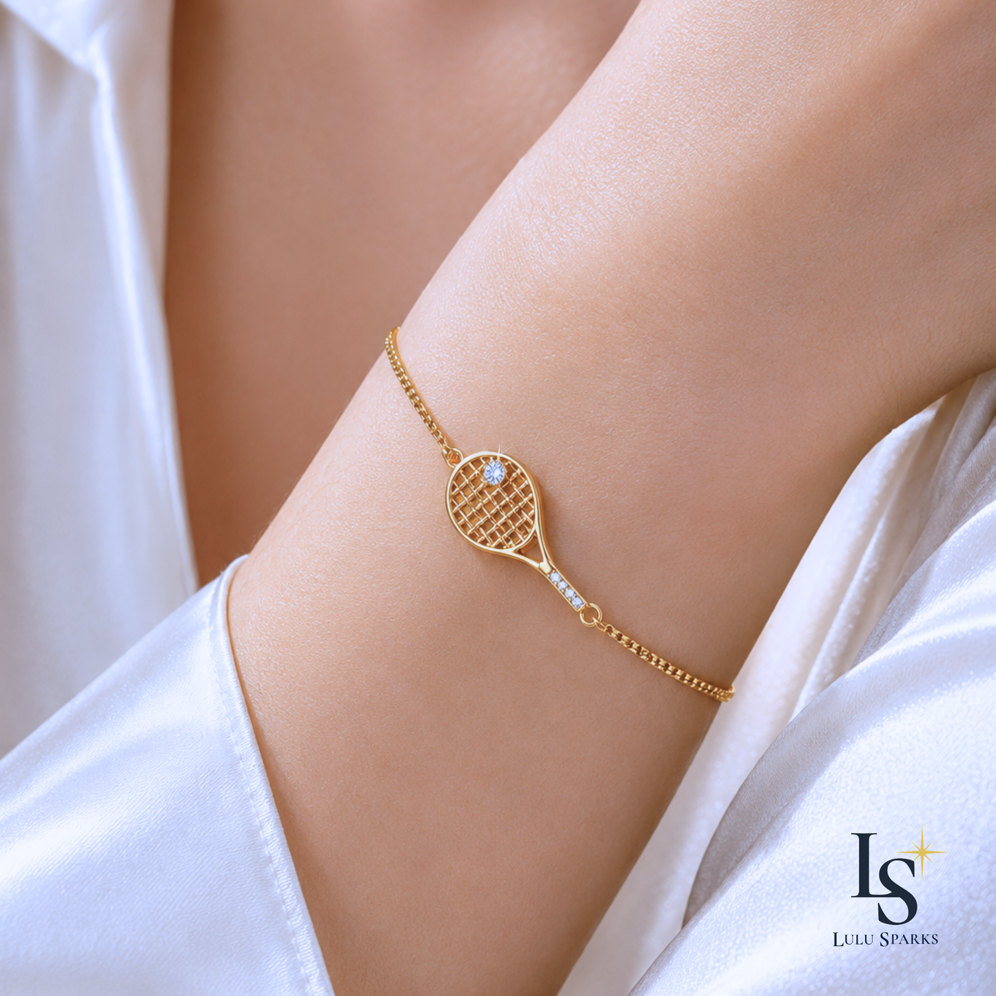 TENNIS BRACELET | Lulu Sparks Sport Demi-Fine Jewelry 18K PVD Gold Hypoallergenic Water/Sweat/Tarnish Resistant