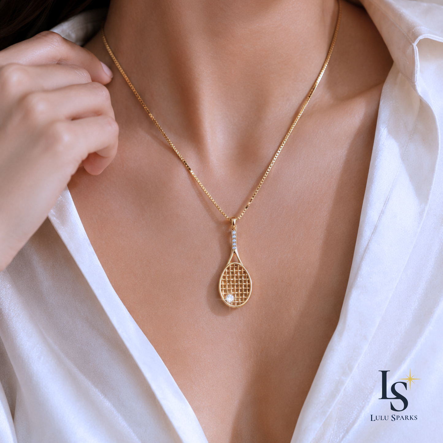TENNIS NECKLACE | Lulu Sparks Sport Demi-Fine Jewelry 18K PVD Gold Hypoallergenic Water/Sweat/Tarnish Resistant