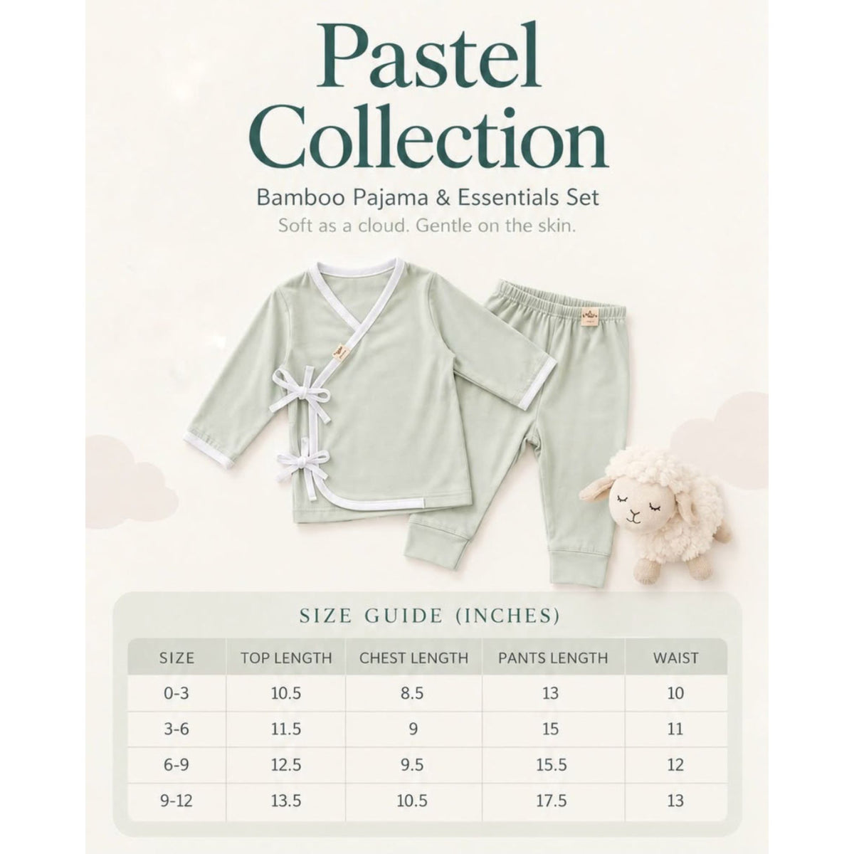 Lullaboo Bamboo Pajama Set for Babies 0-6 Months