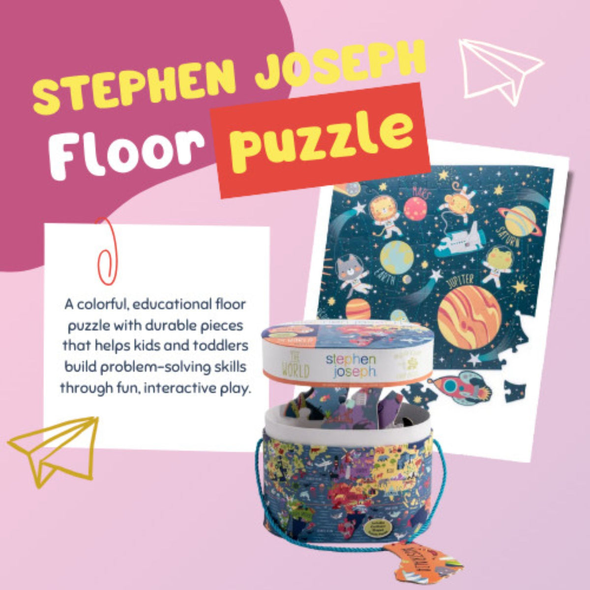 Stephen Joseph Floor Puzzle | Educational Puzzle for Kids, Toddlers & Children | Learning Toy
