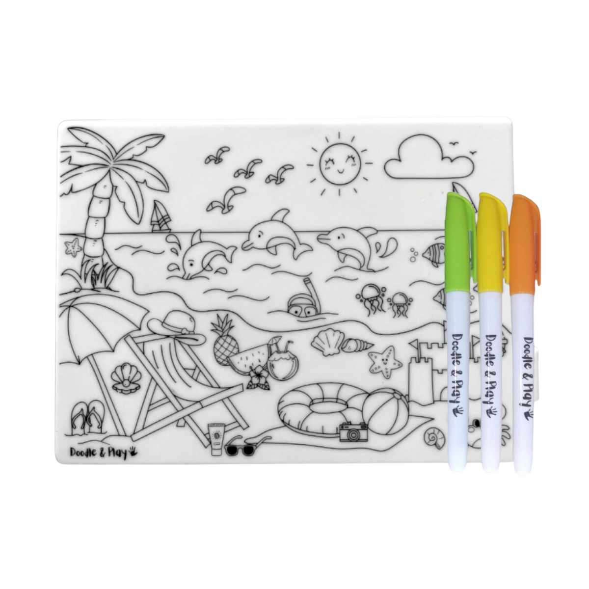 Reusable Coloring Items Doodle & Play Reusable Coloring Mat MINI Set – 9 Matters