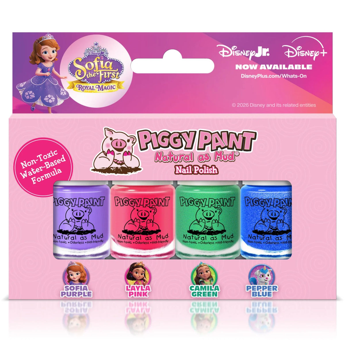 Piggy Paint Sofia the First 4-Polish Box Set - Kids Non-toxic Nail Polish